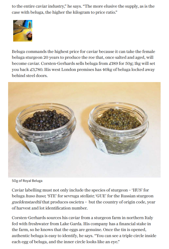 Posh Food scam – Counterfeit Caviar